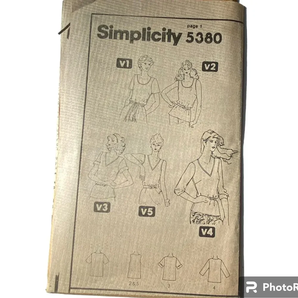 Vtg Top Pattern Miss 14 Simplicity 5380 Tank Comfort Classic Timeless Minimalist